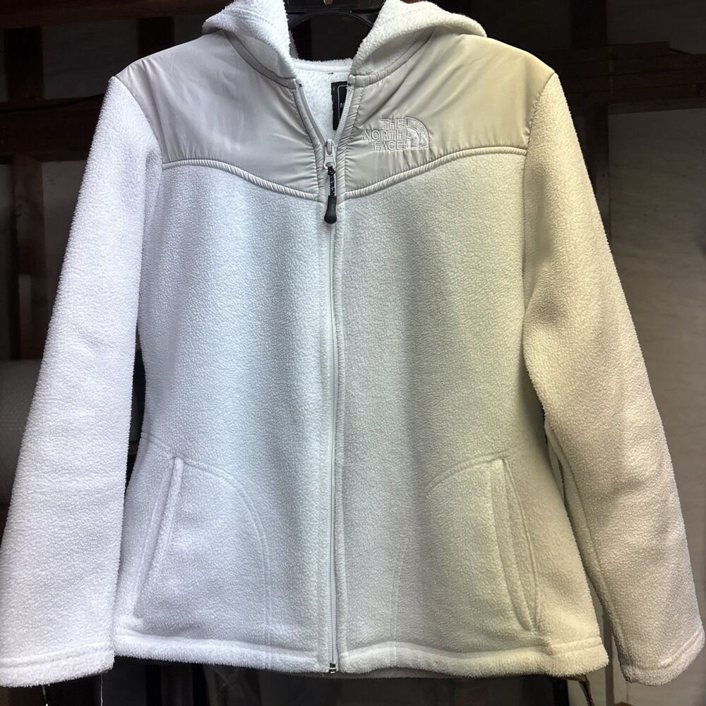 North Face Jacket Womens Extra Large Full Zip Long Sleeve Outdoor White Hooded